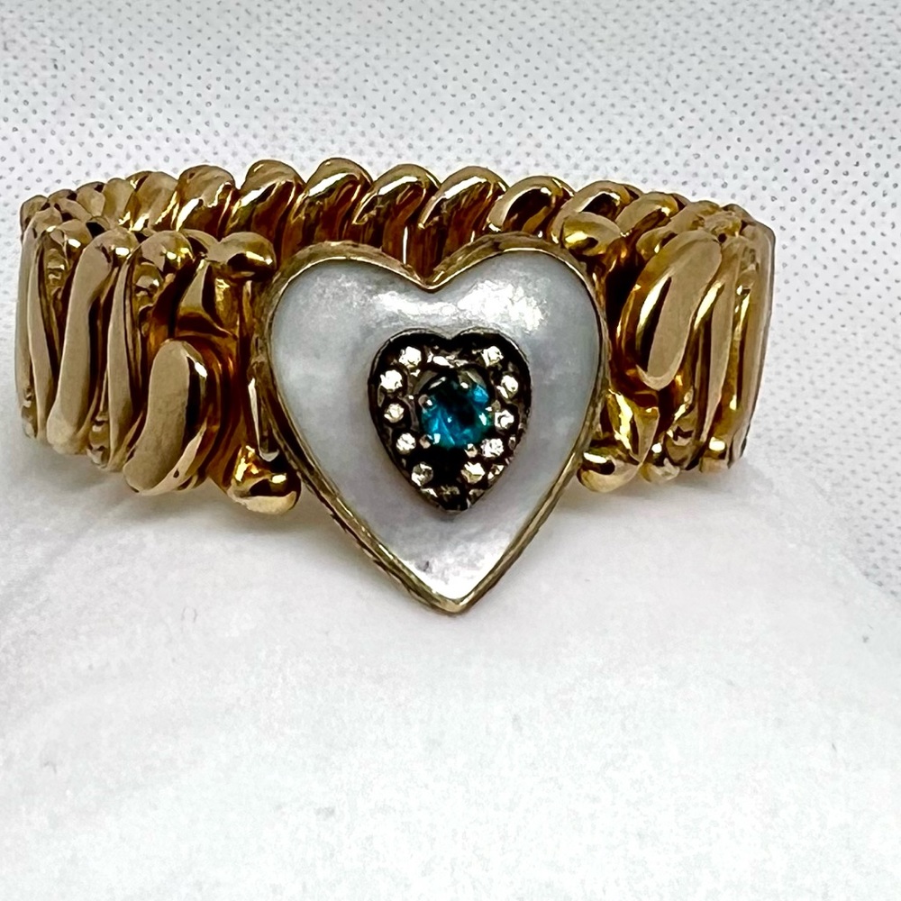 SOLD Vintage Sweetheart Bracelet B&N Bugnee & Niles Gold Filled Mother of Pearl - Picture 10 of 15
